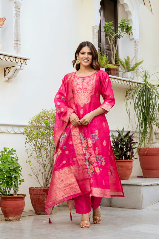 Chic Pink Printed Kurta for Women – Casual & Ethnic Wear