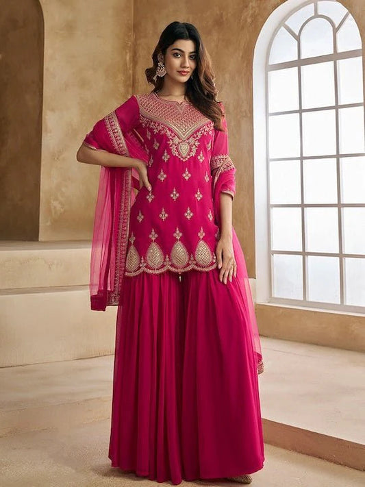 Festival Wear Pink Shrara suit For Womens