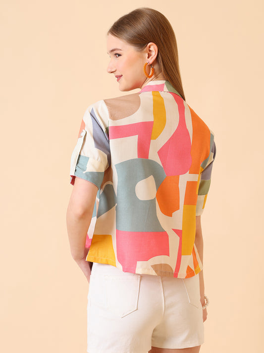 Printed Pink Cotton Top
