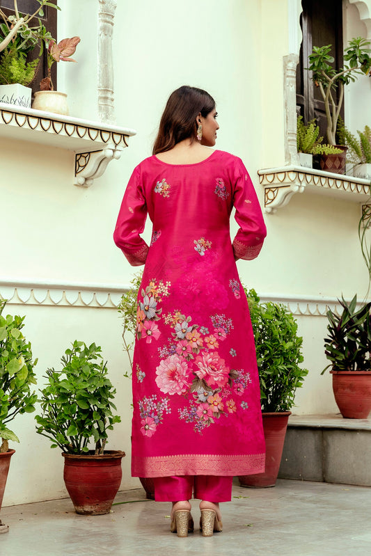Chic Pink Printed Kurta for Women – Casual & Ethnic Wear