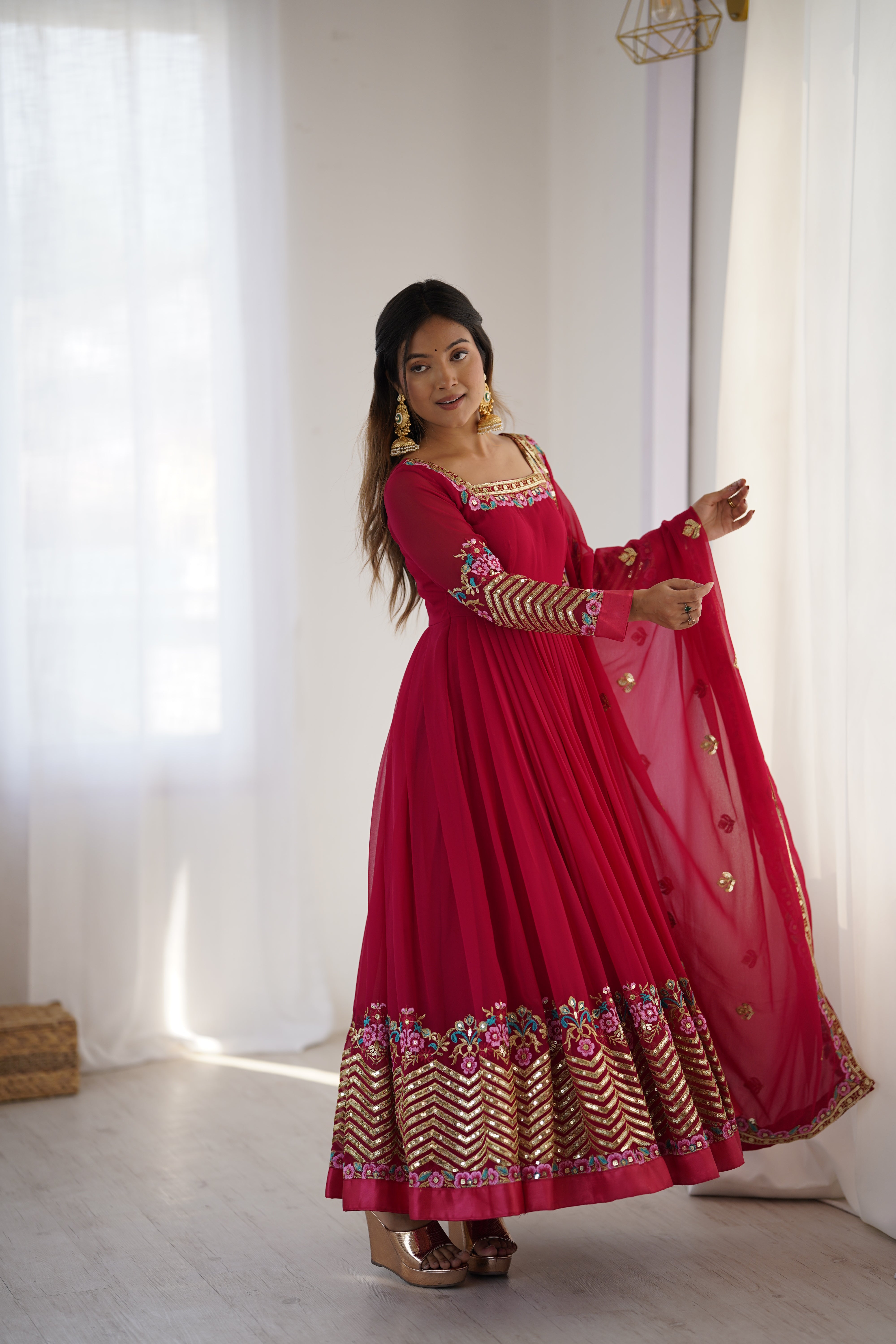 Floral Anarkali Kurta Sets for Women