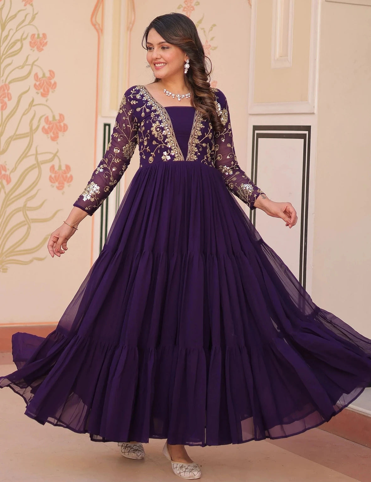 Designer Embroidered Anarkali Gown for Women