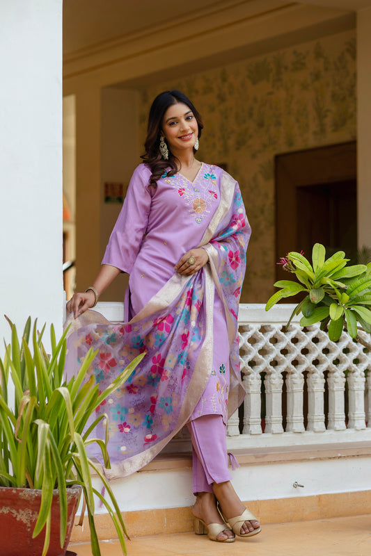 Deep Plum Grace Purple Kurta Set