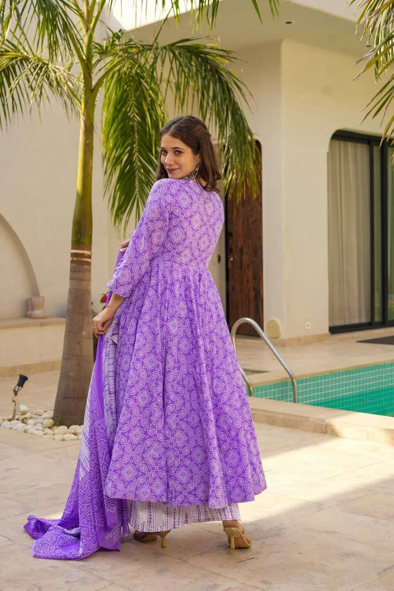Printed Anarkali Kurta Set for Women