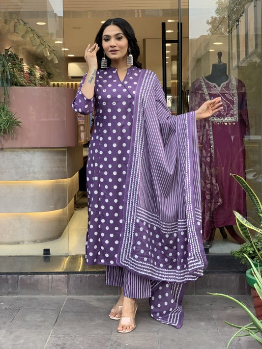 Elegant Purple Kurta Set for Women – Festive & Party Ethnic Wear