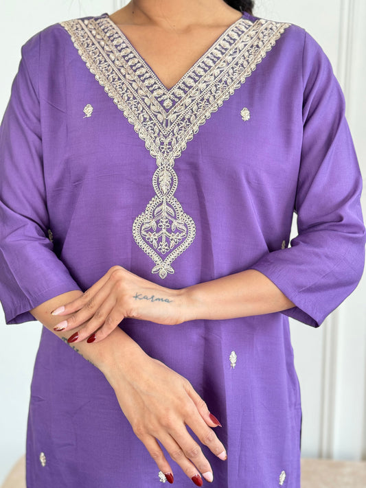 Royal Purple Kurta Set – Traditional Indian Outfit for Festive Wear