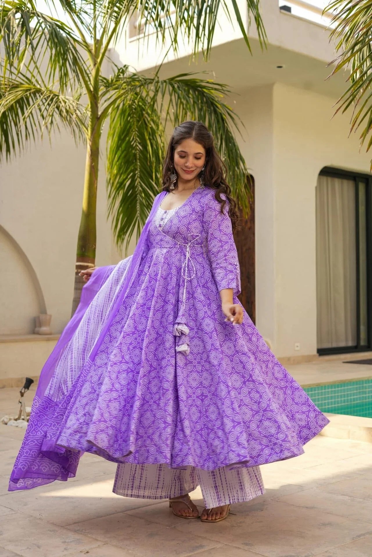 Printed Anarkali Kurta Set for Women