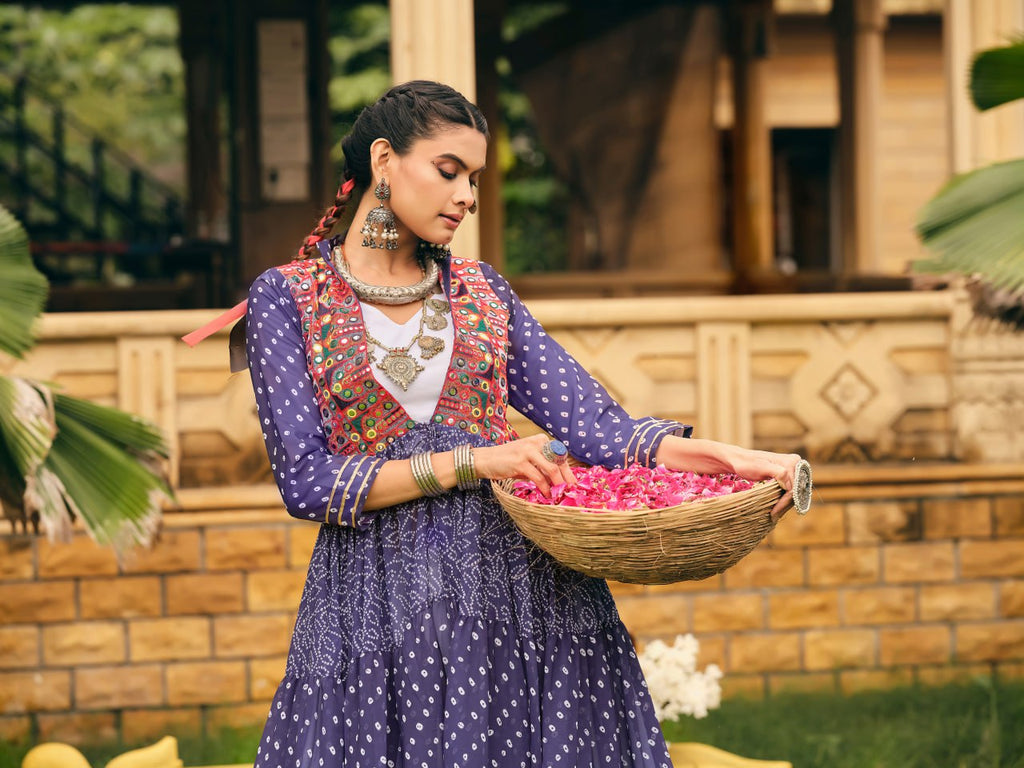 Purple Lehenga Set with Multicolor Embroidered Jacket
