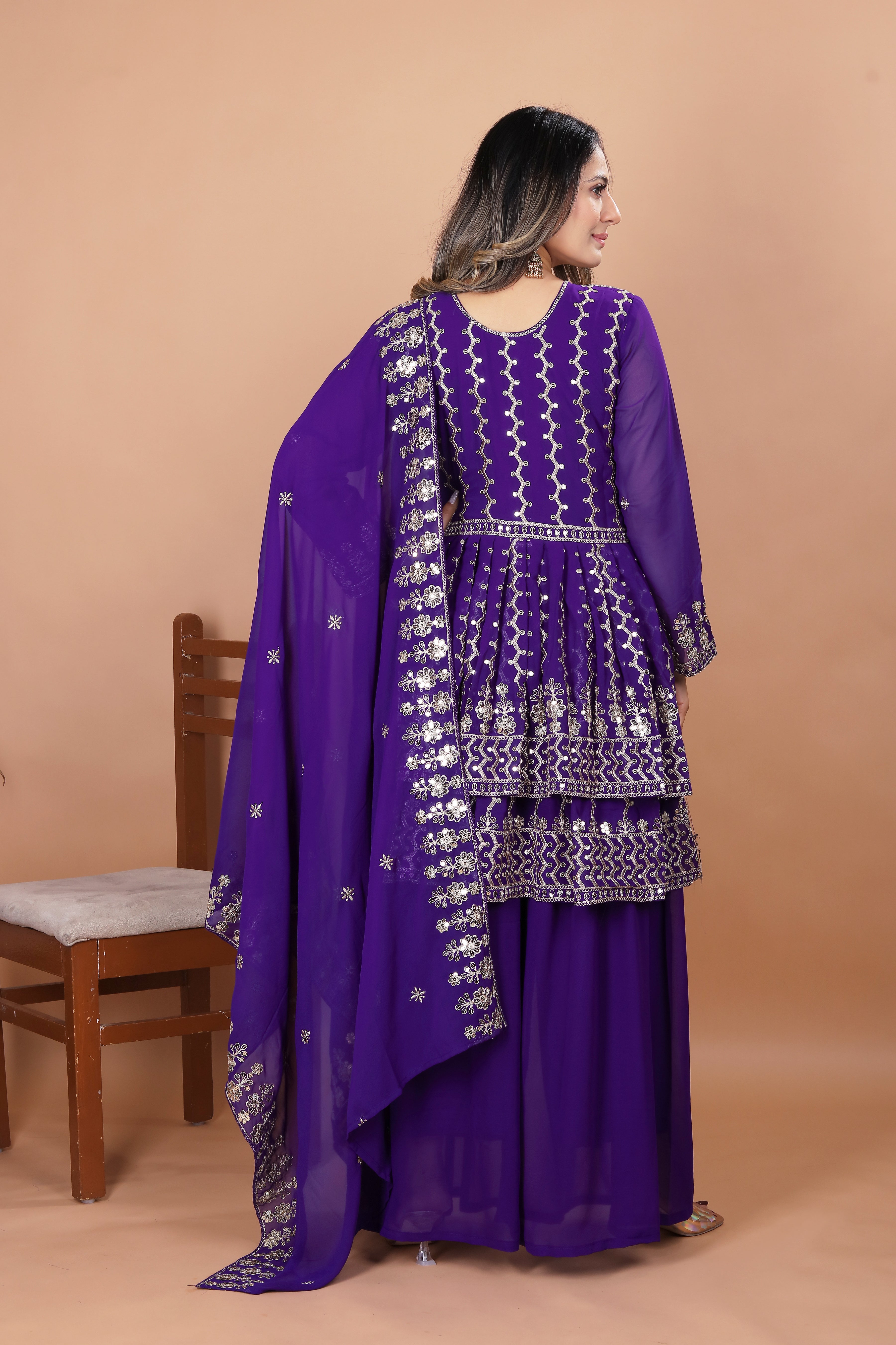 Embroidered Neck Kurta Set