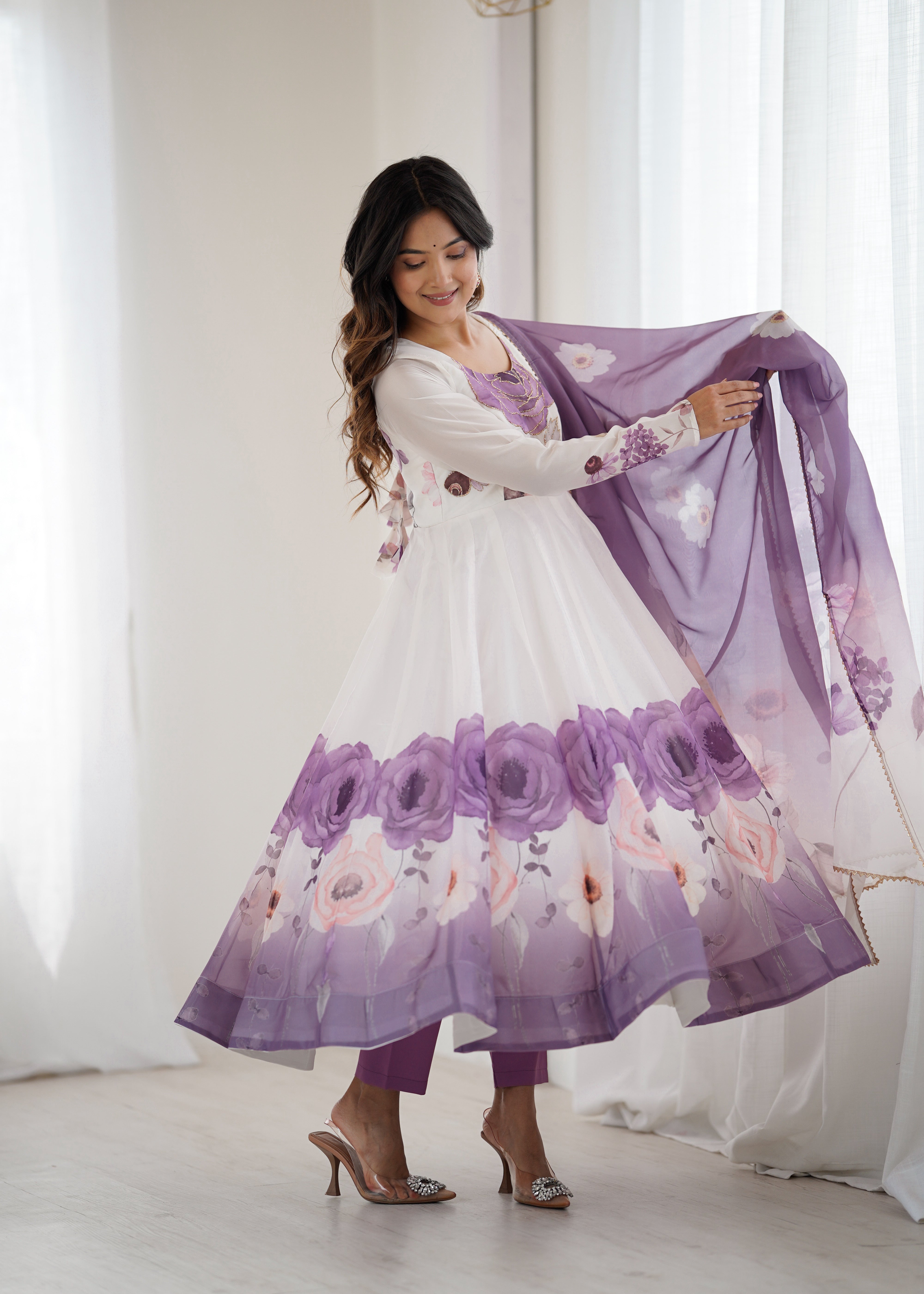 Floral Anarkali Kurta Set for Women