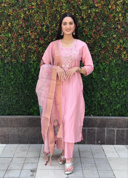 Festival Wear Pink Kurta Set For Women