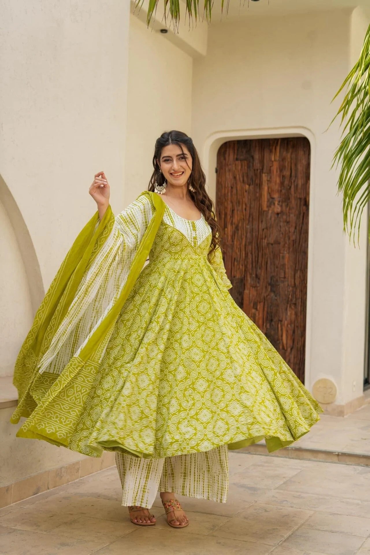 Printed Anarkali Kurta Set for Women