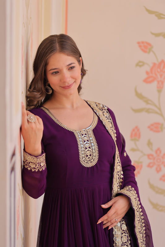 Wedding Wear trending Purple Kurta Set