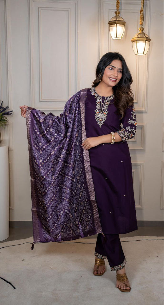 Vibrant Purple Kurta Set for Weddings & Parties