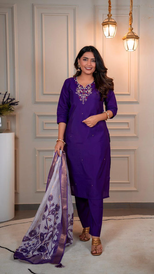 Graceful Purple Kurta Set for Women
