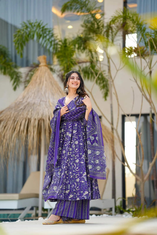 "Royal Radiance: Purple Kurta Set"