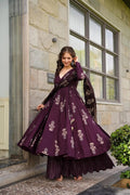 Ethenic Purple Kurta Set For Women