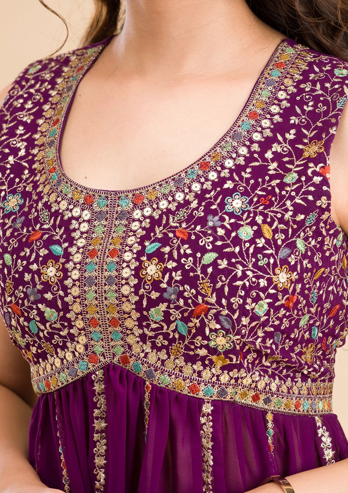 Designer Embroidered Kurti Palazzo Set for Women