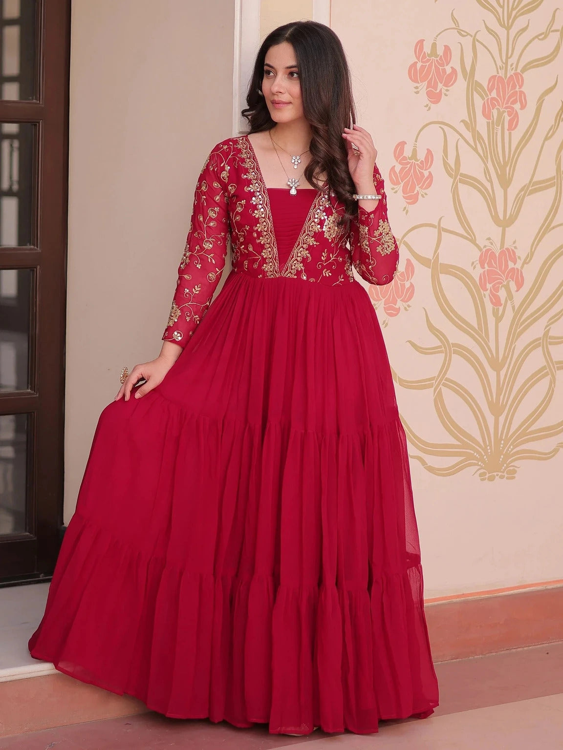 Designer Embroidered Anarkali Gown for Women