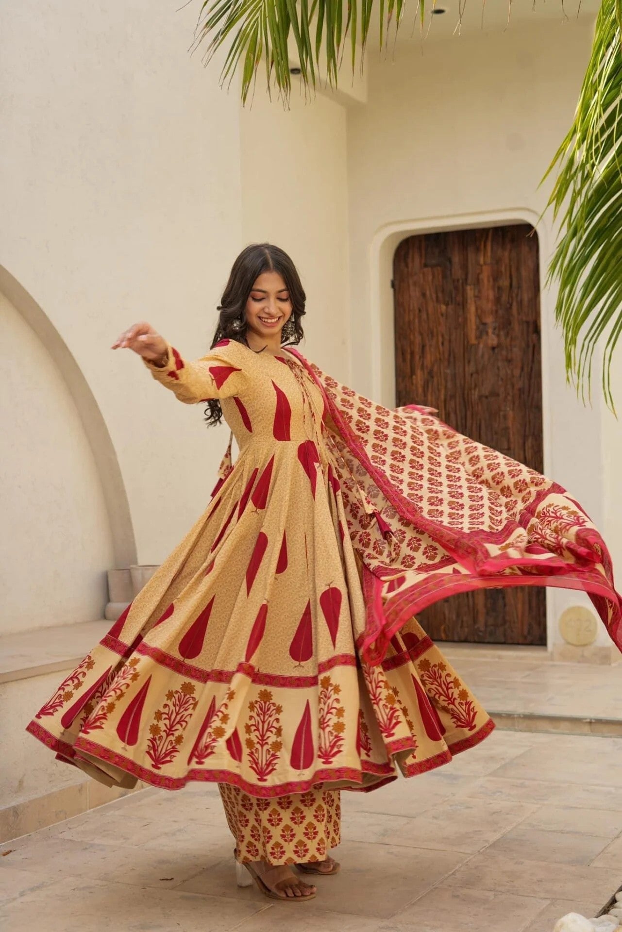 Women's Printed Anarkali Kurta Set with Dupatta