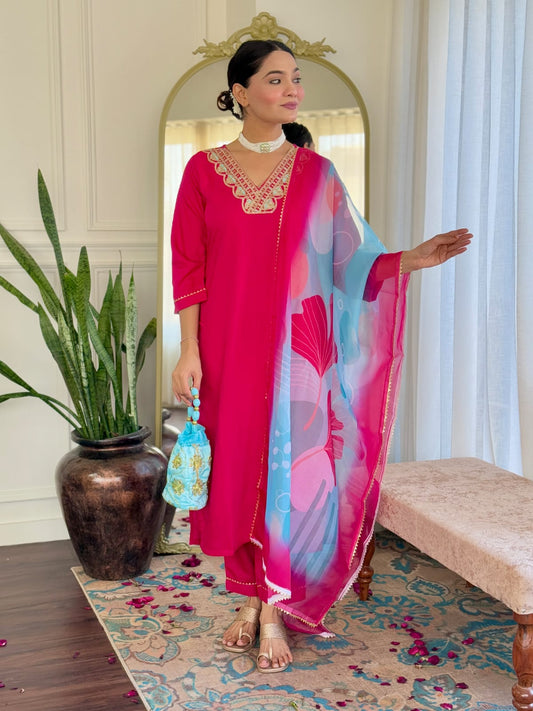 Majestic Red: Timeless Kurta Outfit