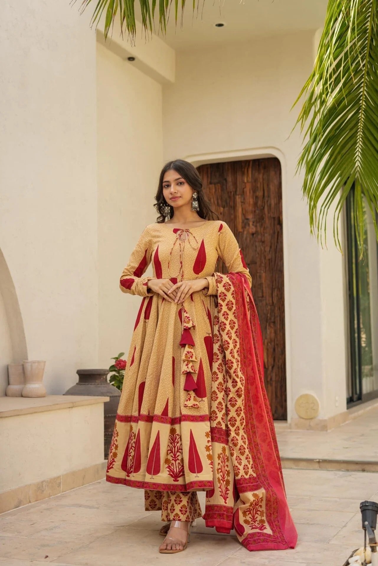 Women's Printed Anarkali Kurta Set with Dupatta