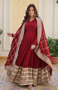 Red Anarkali Suit with Dupatta for Women | Wedding & Bridal Wear