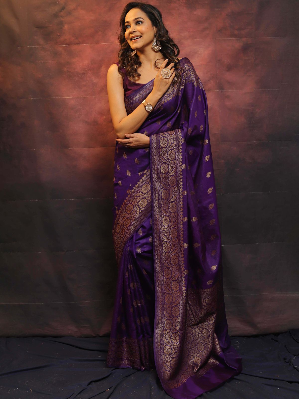 Royal Silk Saree with Rich Golden Border for Women
