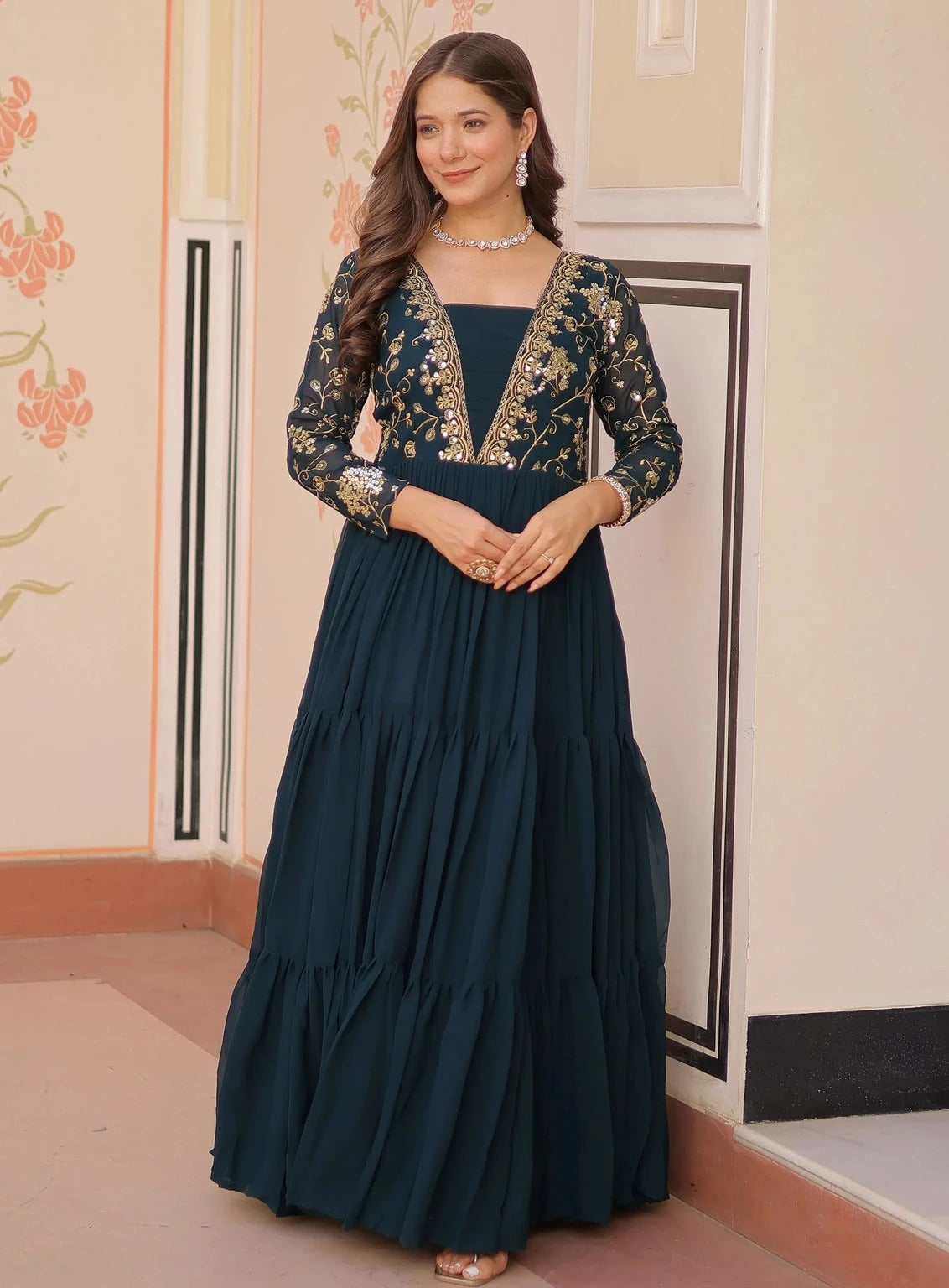 Designer Embroidered Anarkali Gown for Women