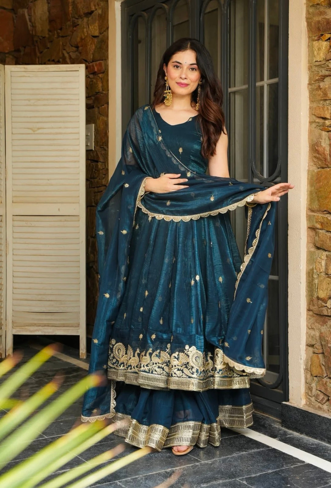 Heavy Embroidered Anarkali Suit Set with Dupatta