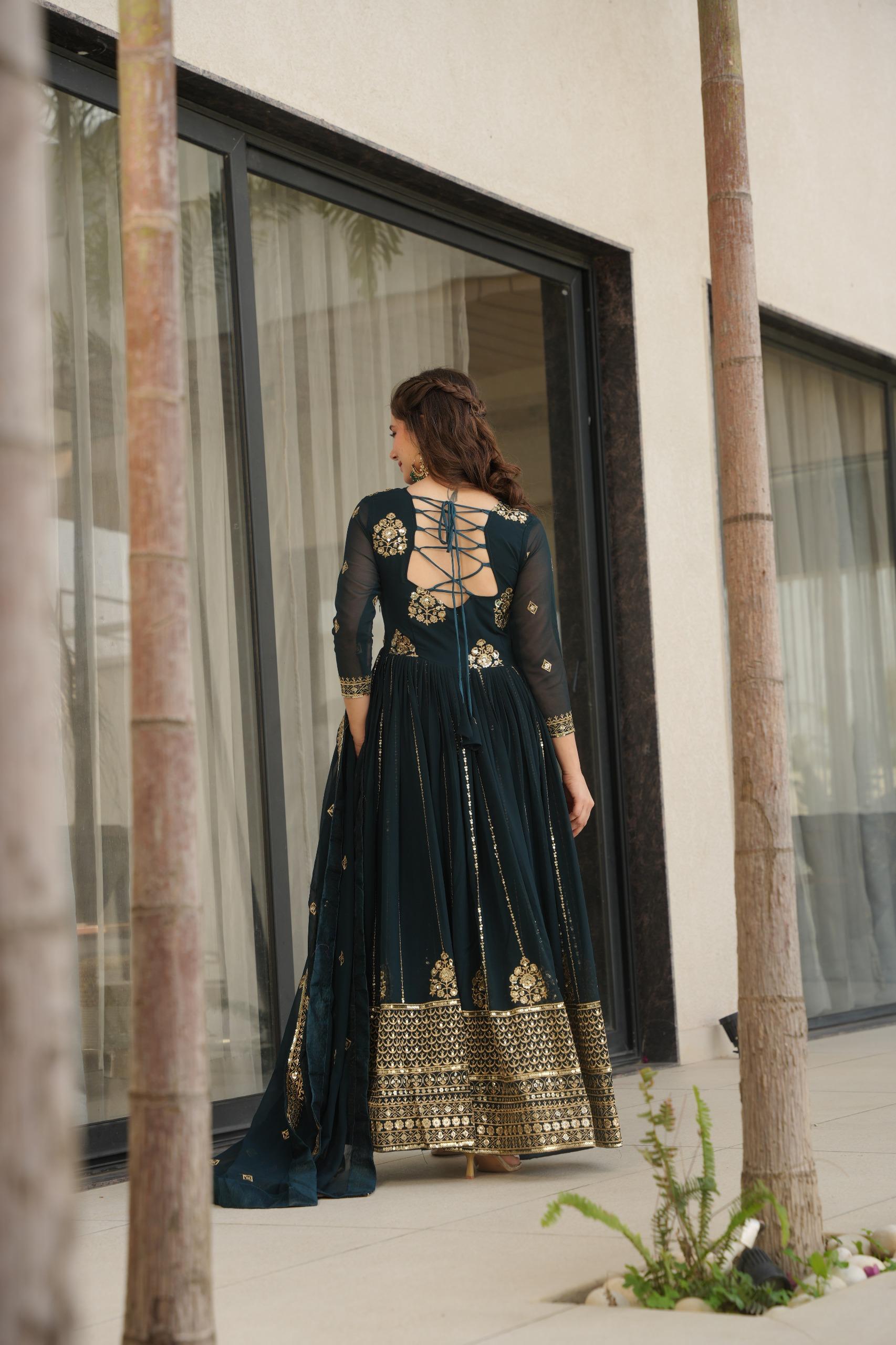 Designer Embroidered Anarkali Dress for Women
