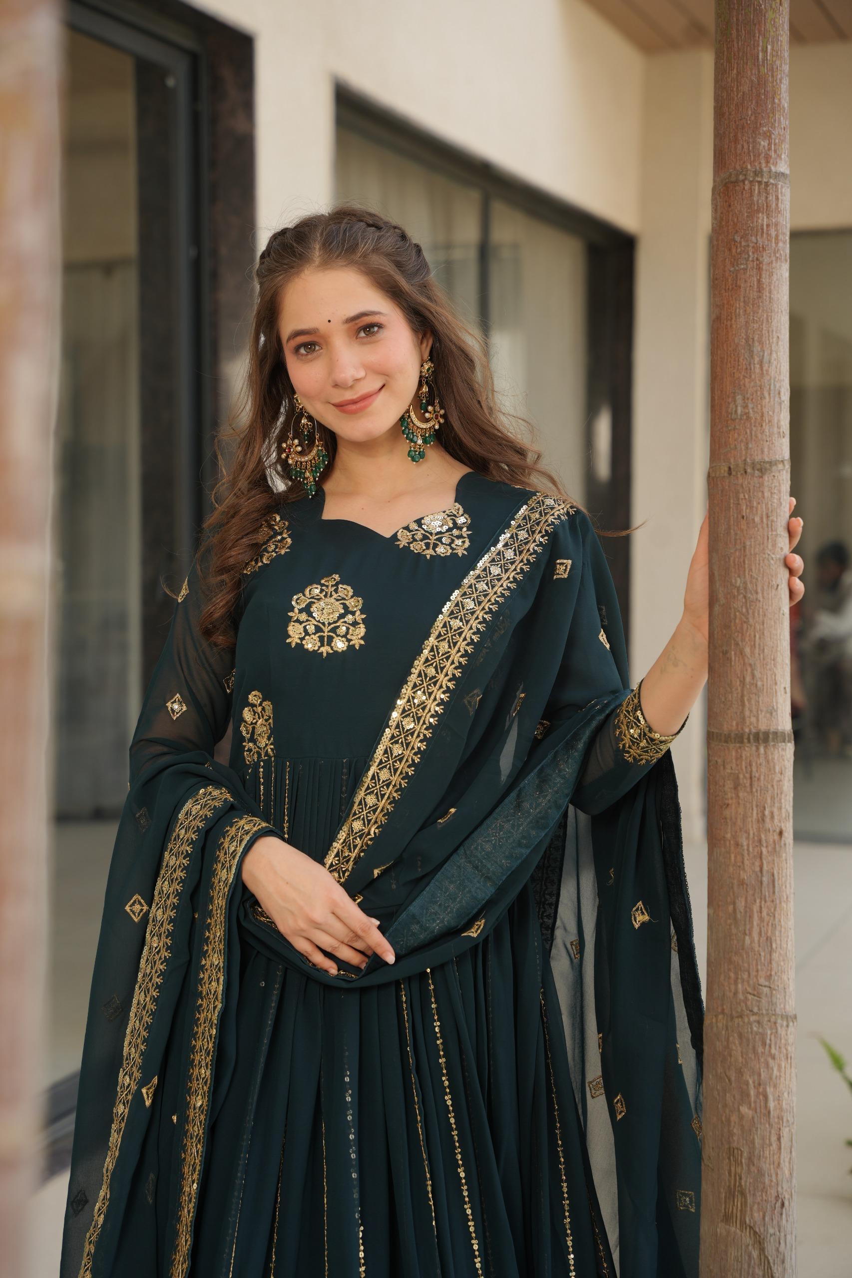 Designer Embroidered Anarkali Dress for Women