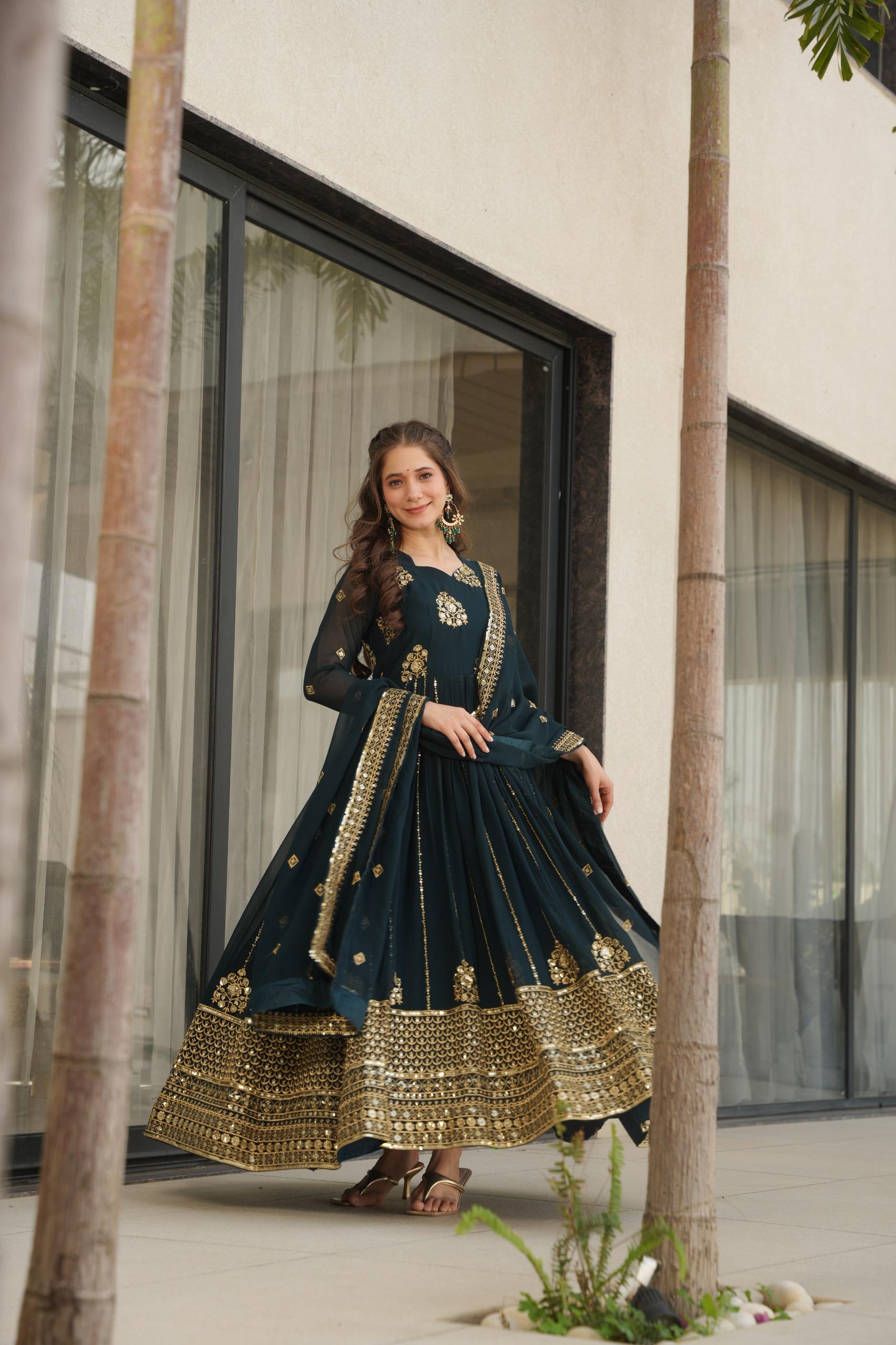Designer Embroidered Anarkali Dress for Women