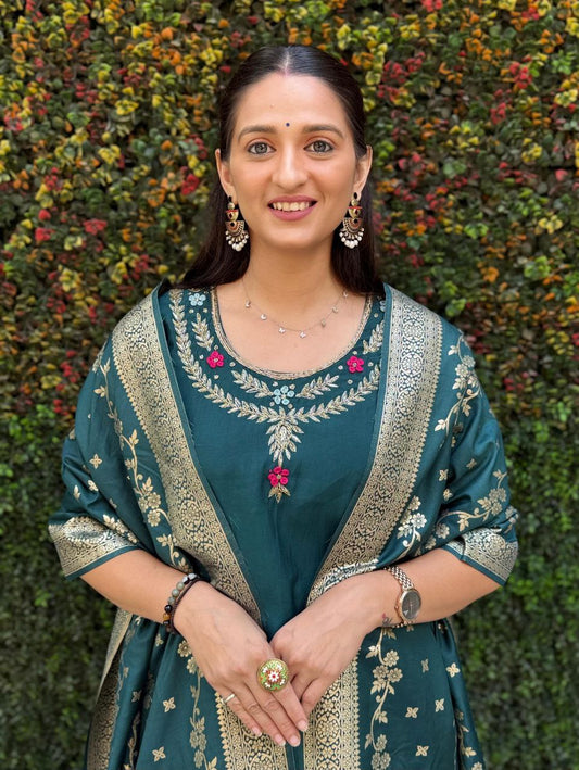 Elegant Turquoise Kurta Set for Women – Designer Ethnic Wear