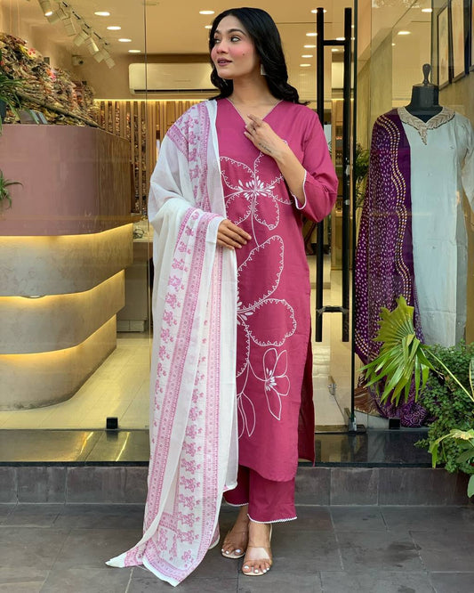 Gulabi Glamour: Festive Pink Kurta Set with Ethnic Touch