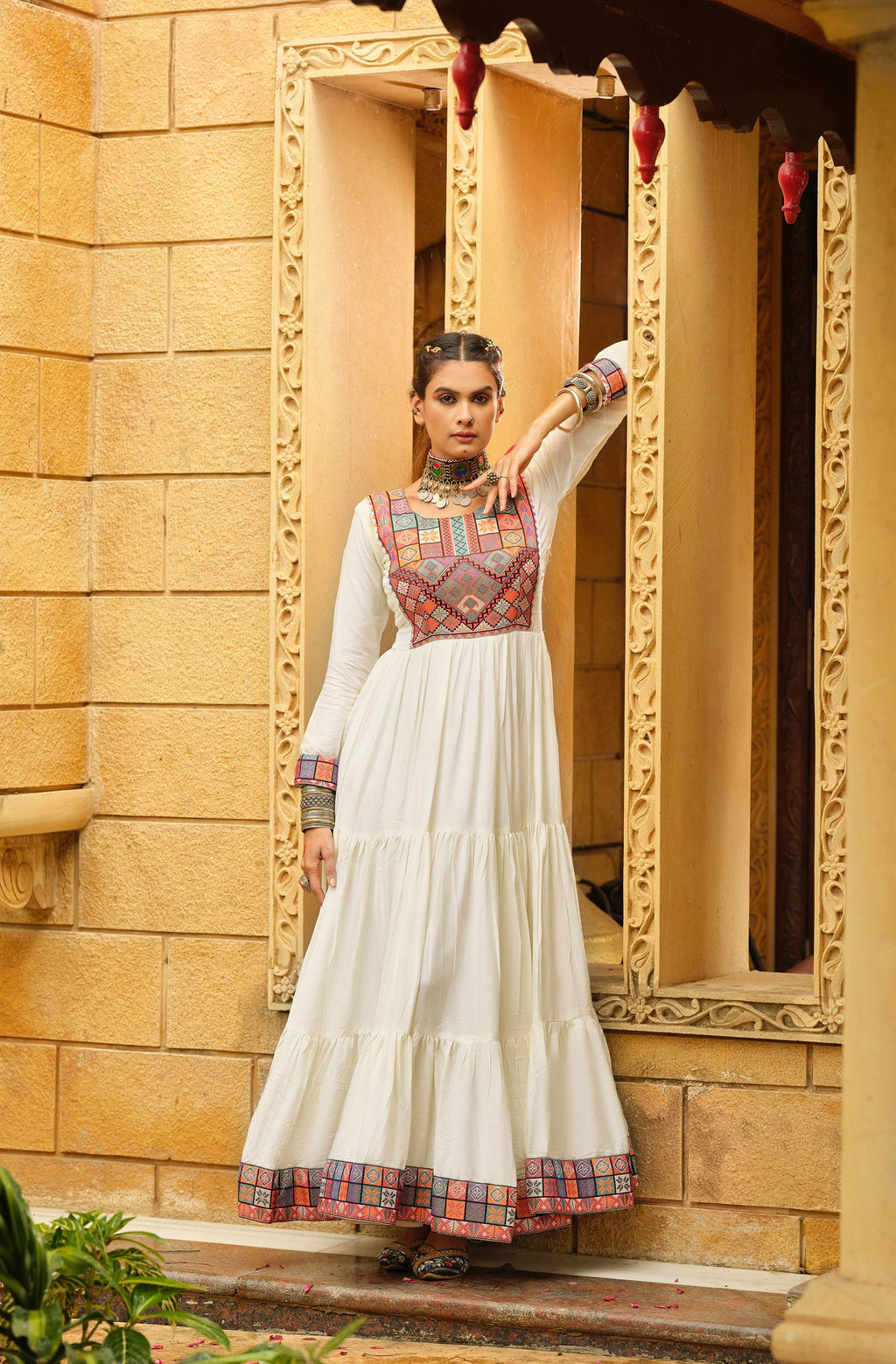 White Embroidered Kurti for Women