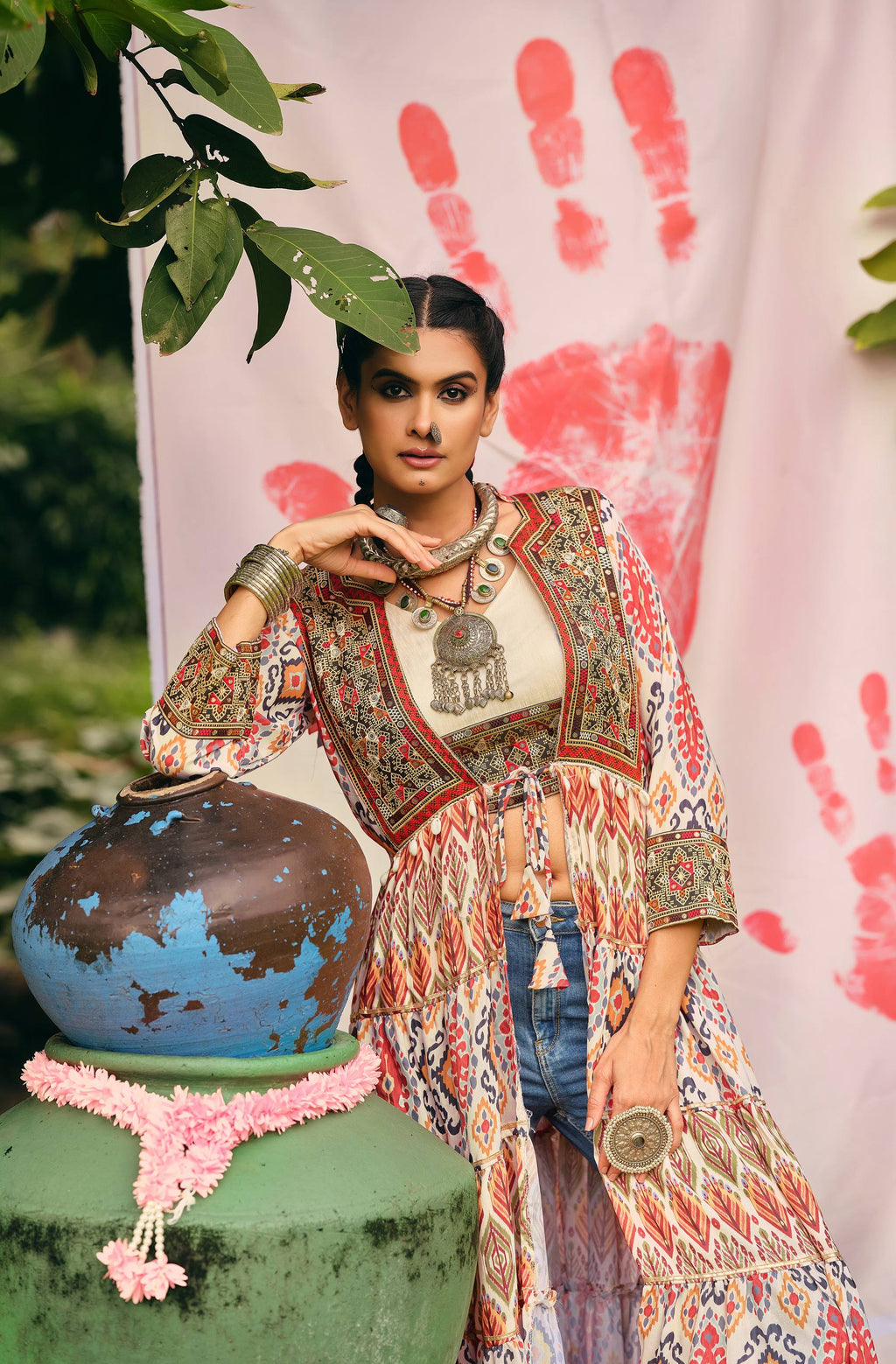 White Printed Kurti for Women