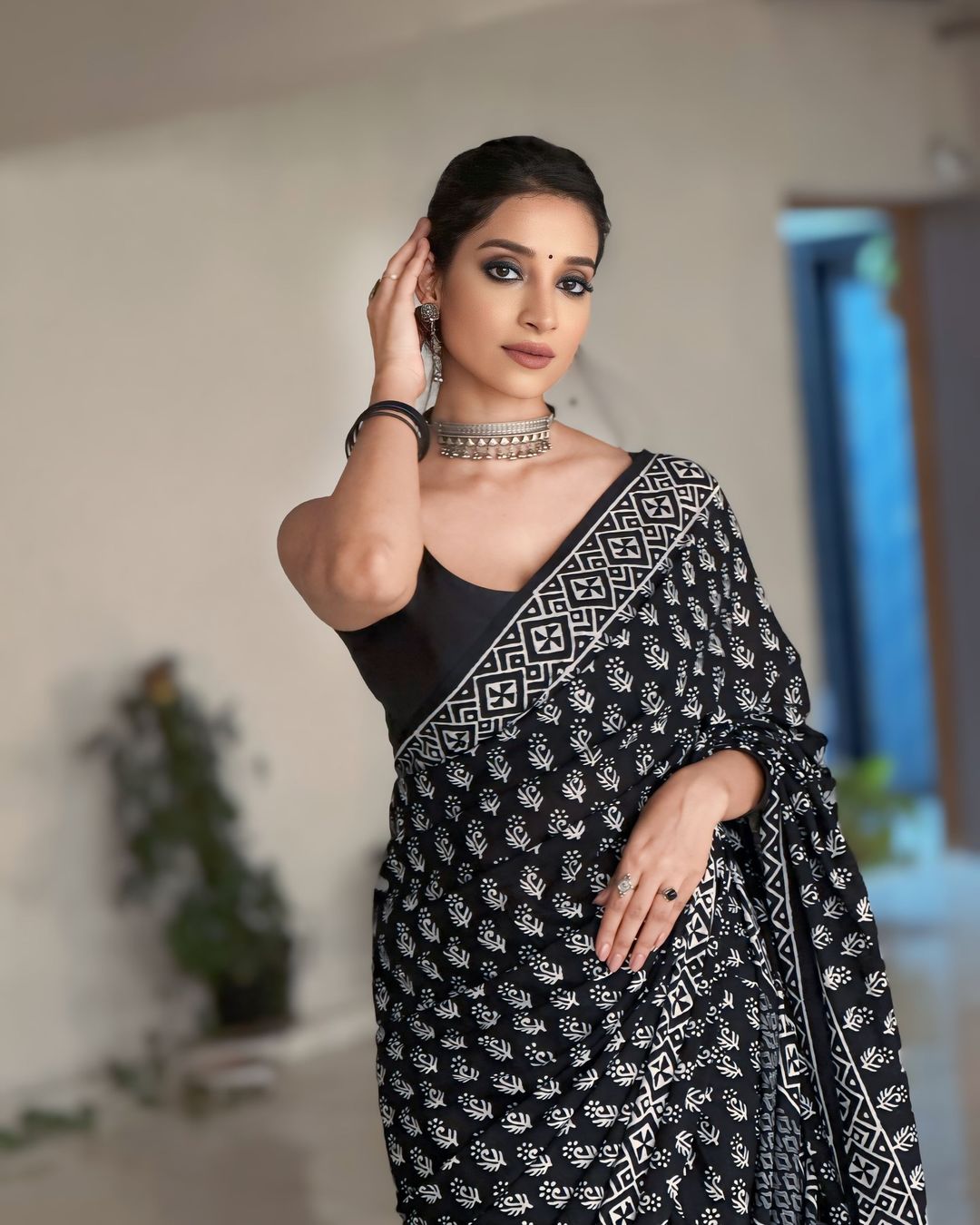 Ready To Wear Silk Black Saree