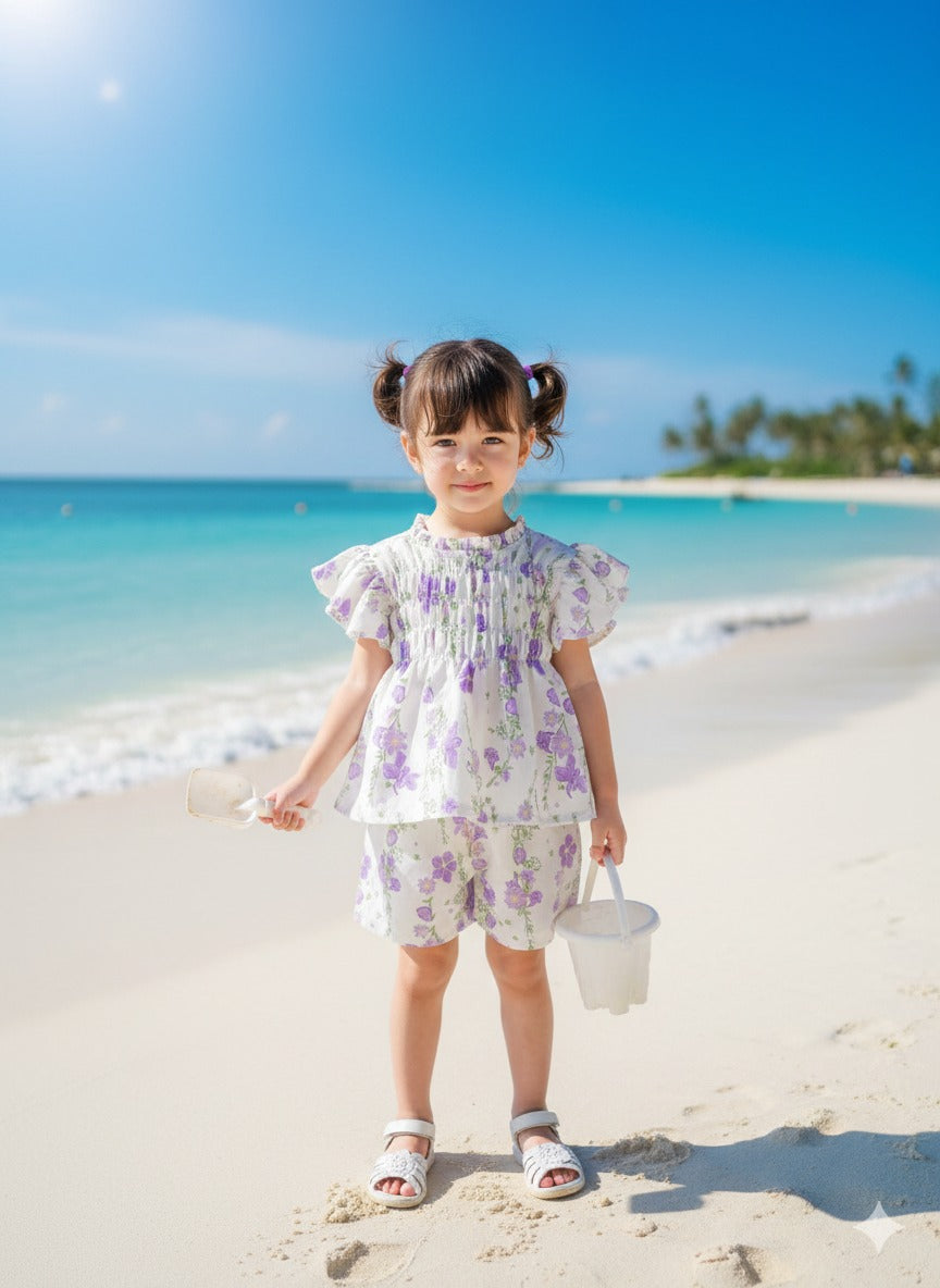 Lavender Petals Party Dress for Girls