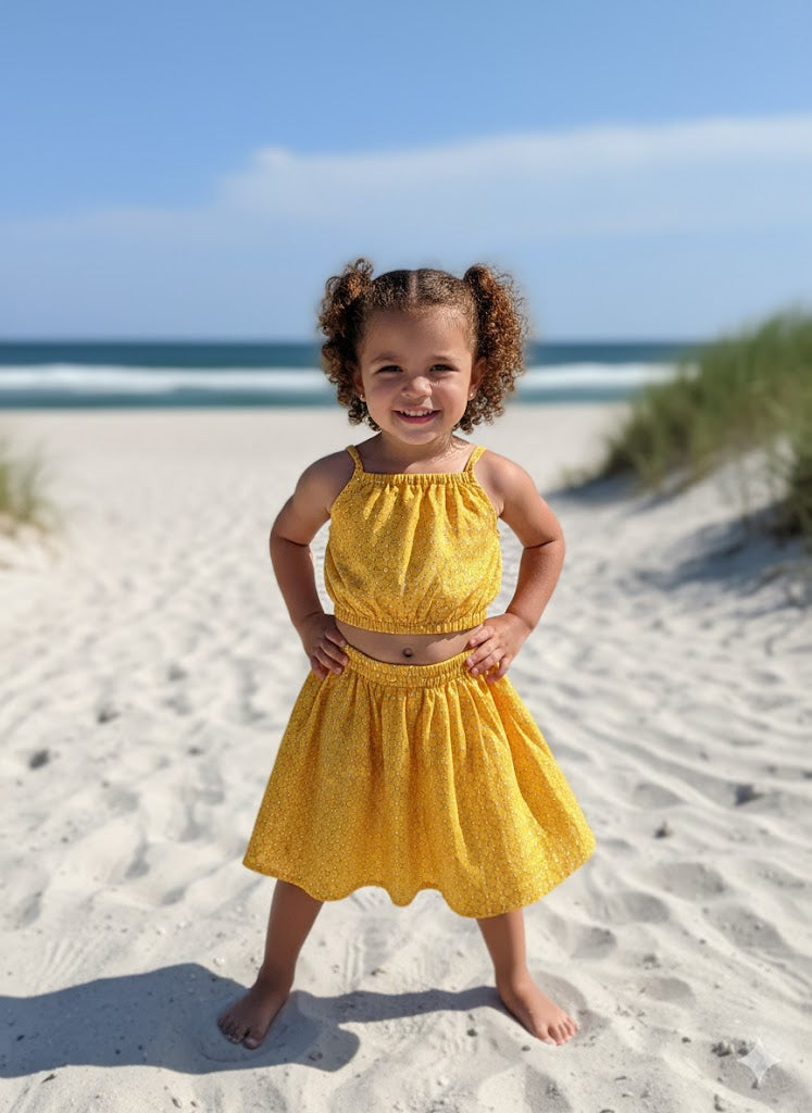 Little Daisy Yellow Two-Piece Outfit