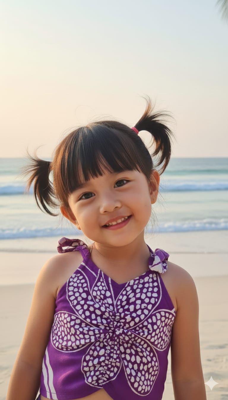 Girls Purple Embroidered Sleeveless Co-Ord Set