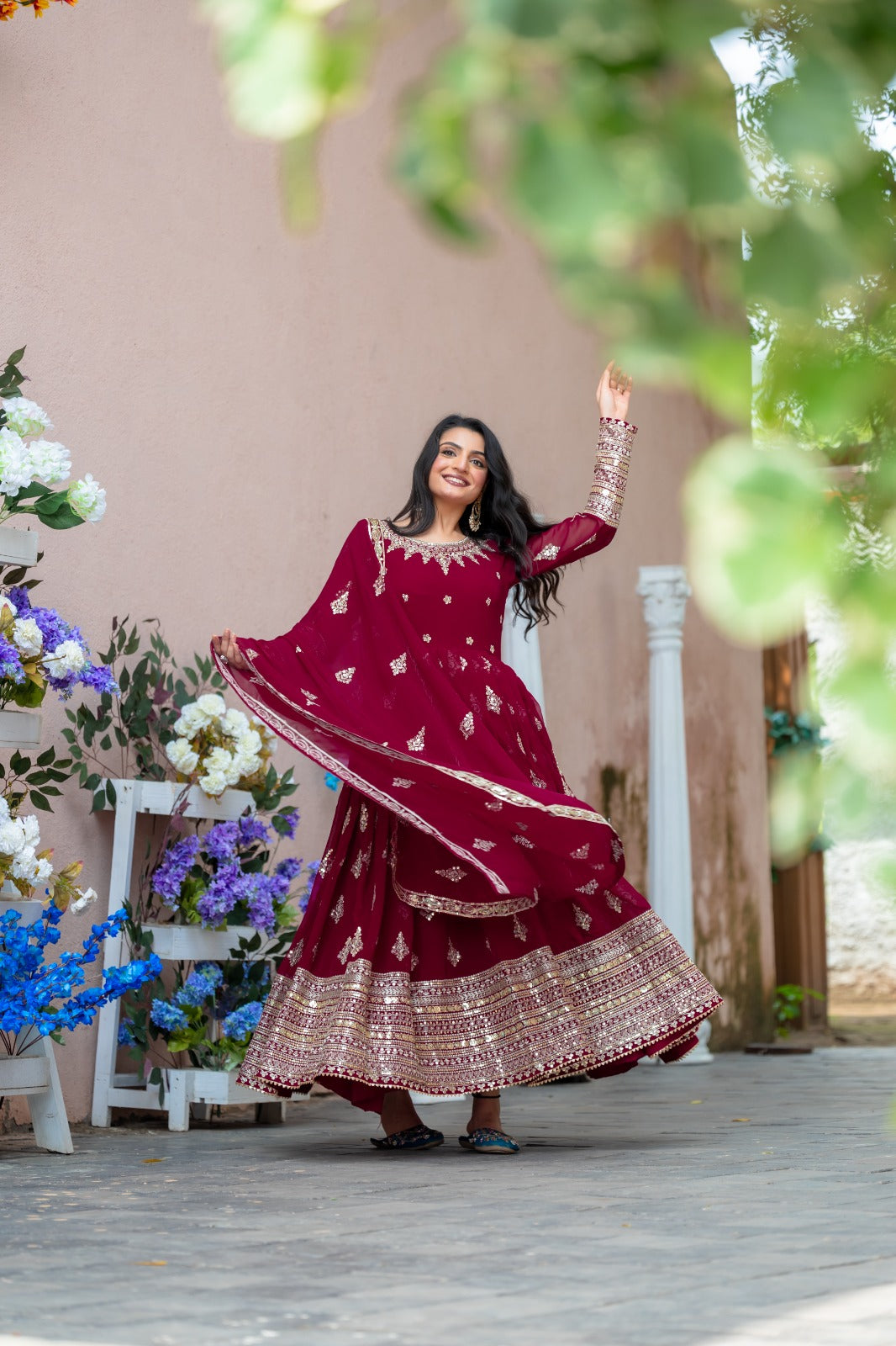 Elegant Embroidered Anarkali Suit with Dupatta for Women