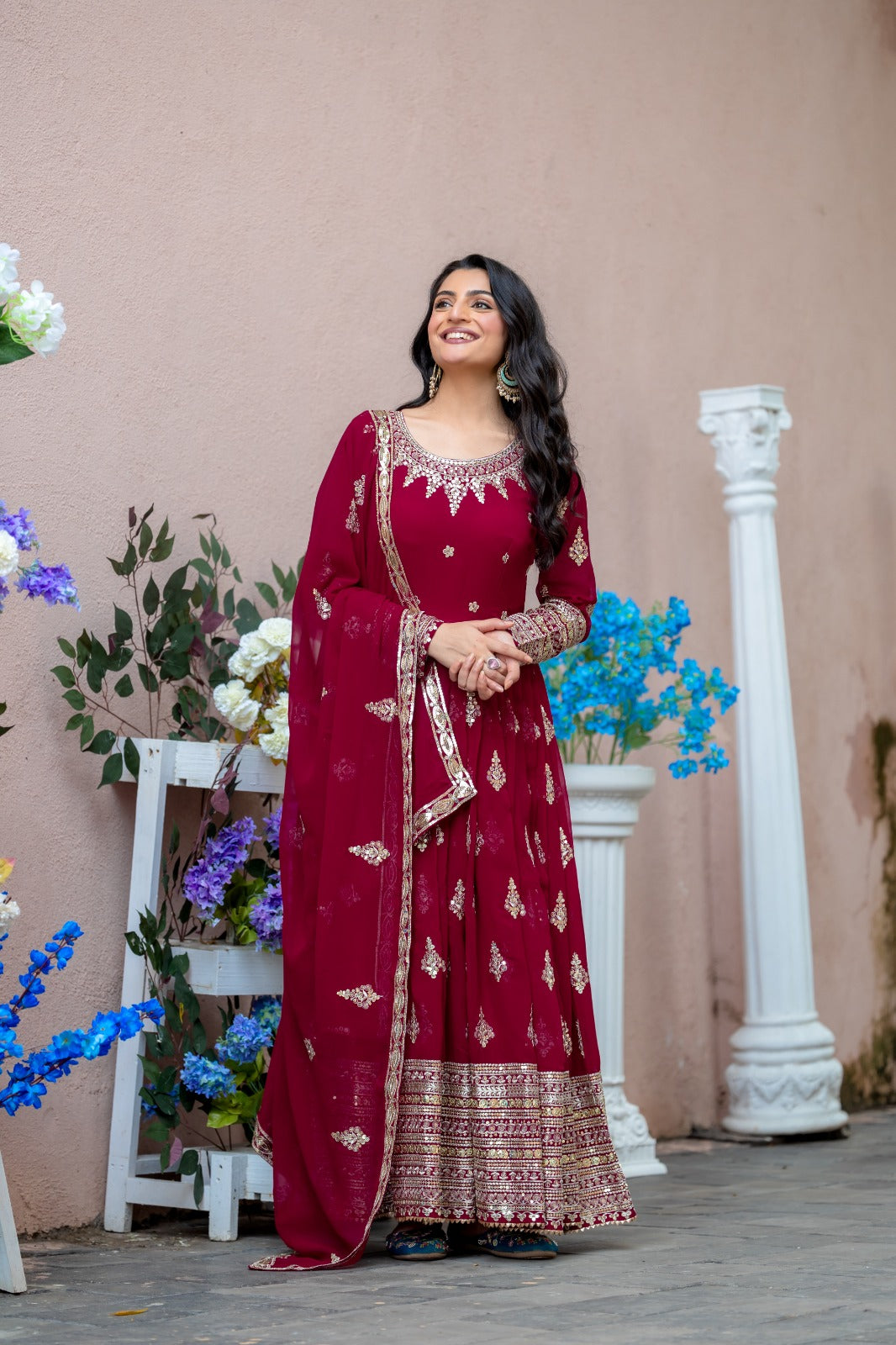 Elegant Embroidered Anarkali Suit with Dupatta for Women