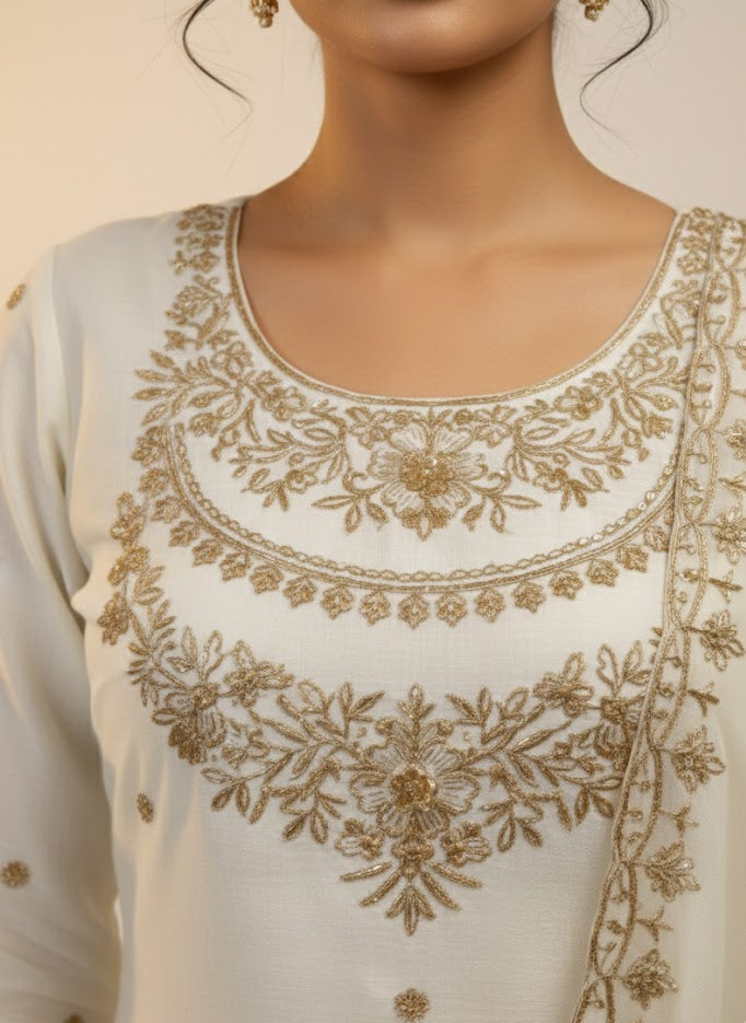 Festive Special Embroidered Kurta Set with Palazzo