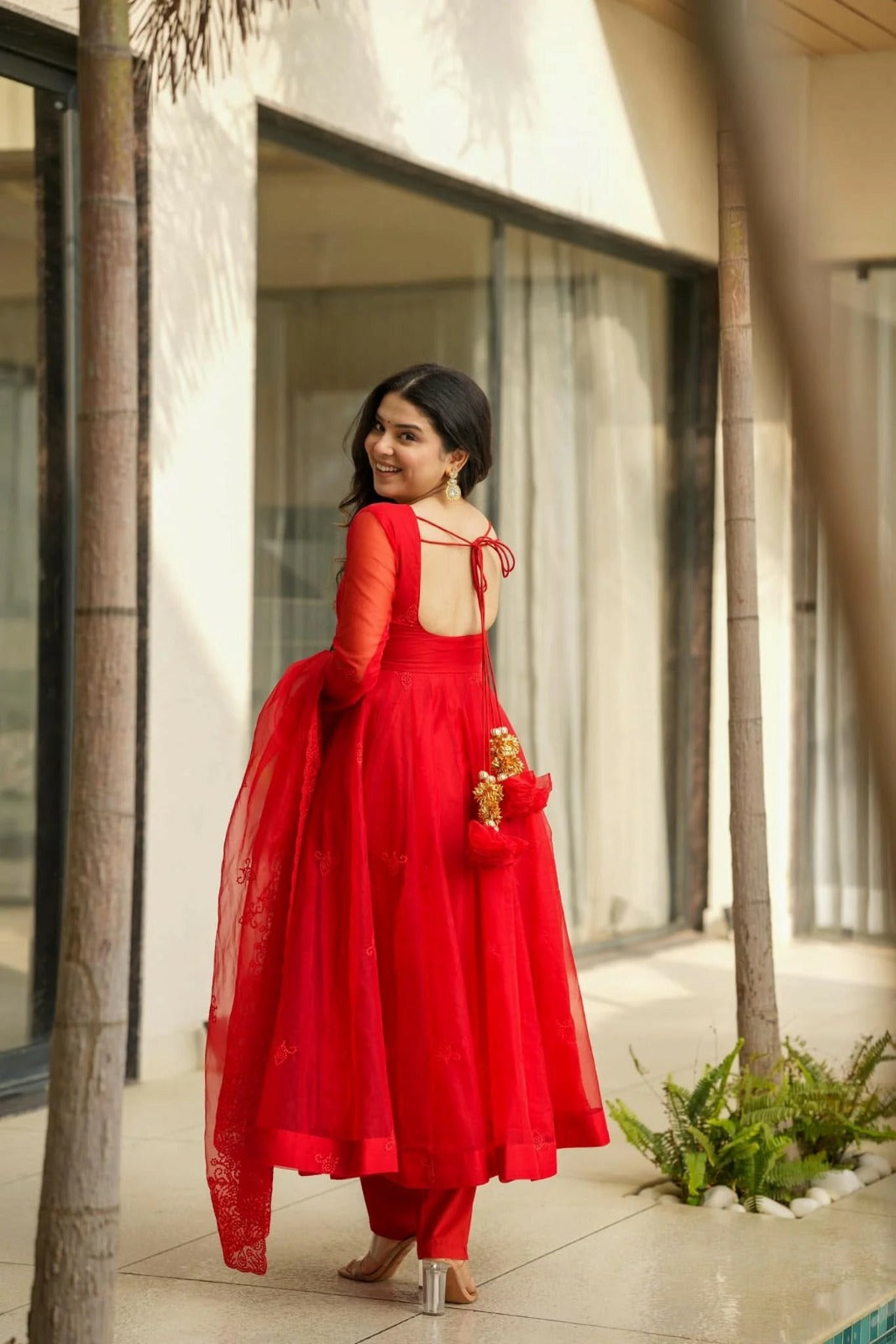 Elegant Flared Anarkali Suit with Dupatta for Women