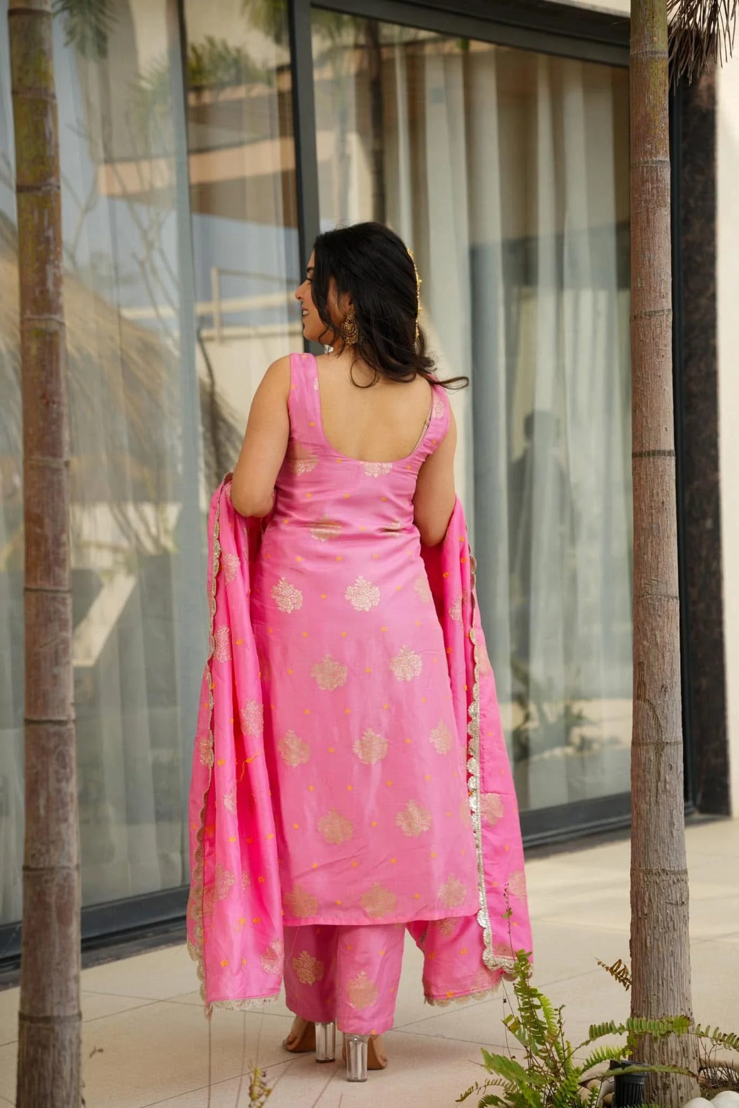 Pink Straight Kurta Set with Dupatta – Elegant Ethnic Wear for Women