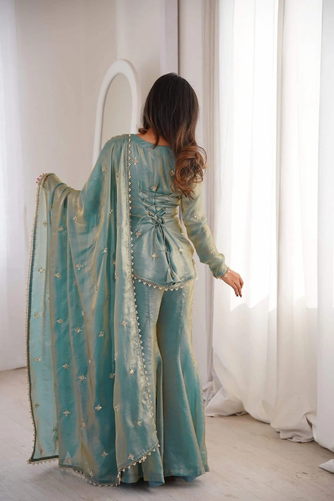 Designer Kurta Sharara Set with Dupatta – Elegant Festive & Party Wear for Women