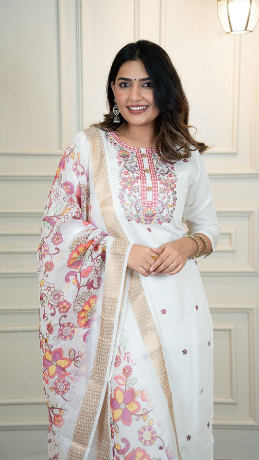 White Traditional Kurta Set for Festive & Casual Occasions