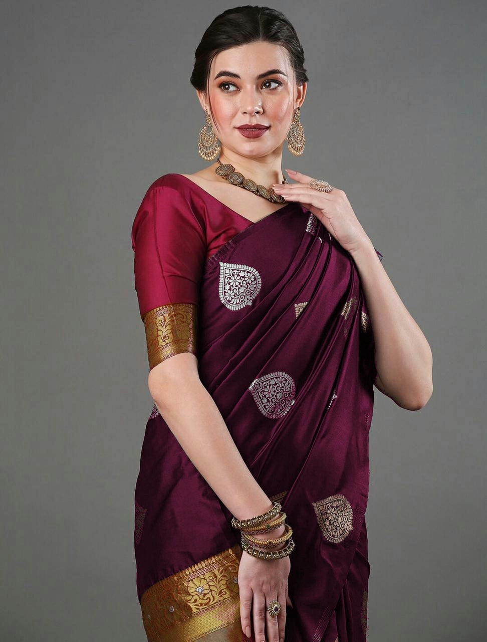 Royal Plum Elegance in Silk