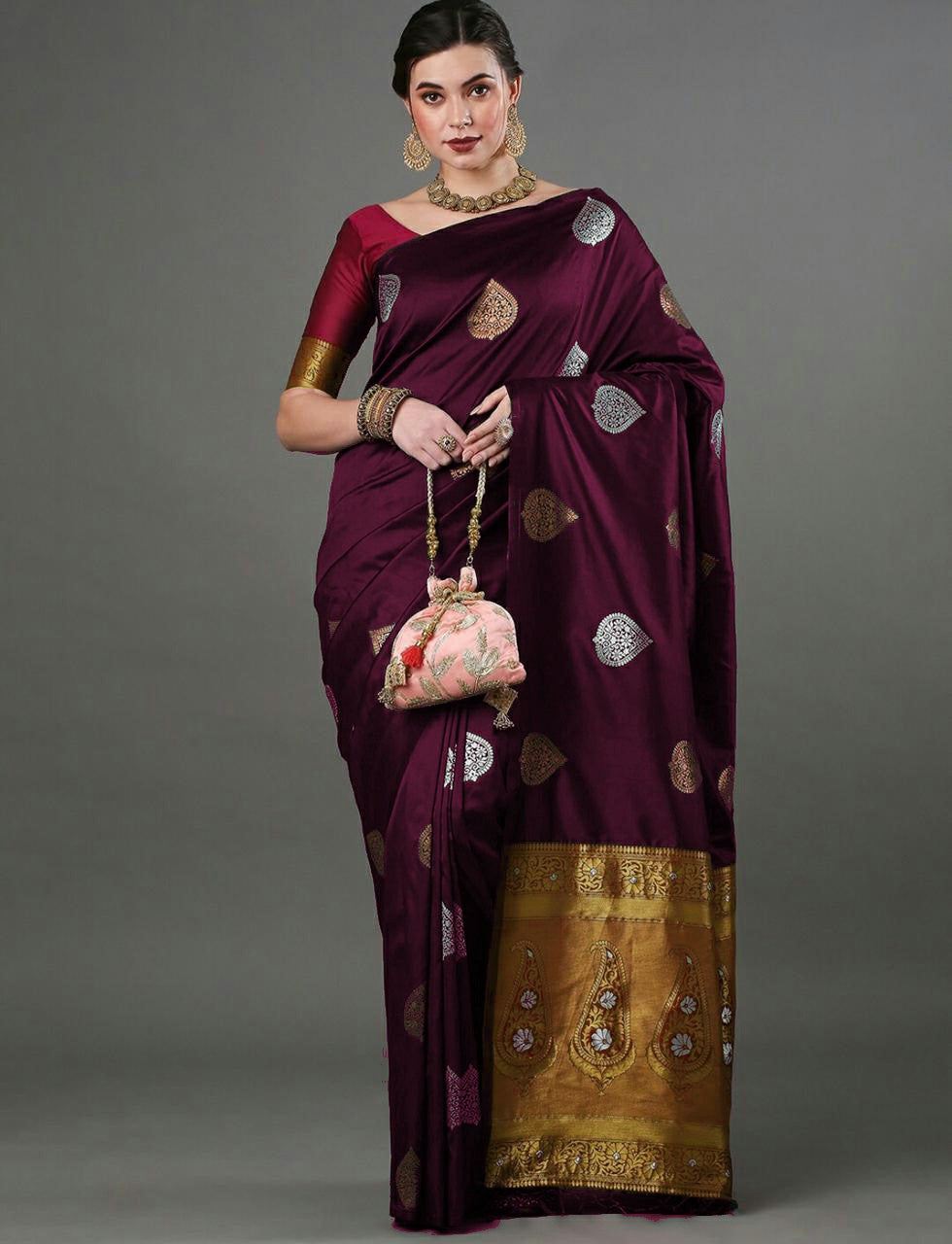 Royal Plum Elegance in Silk